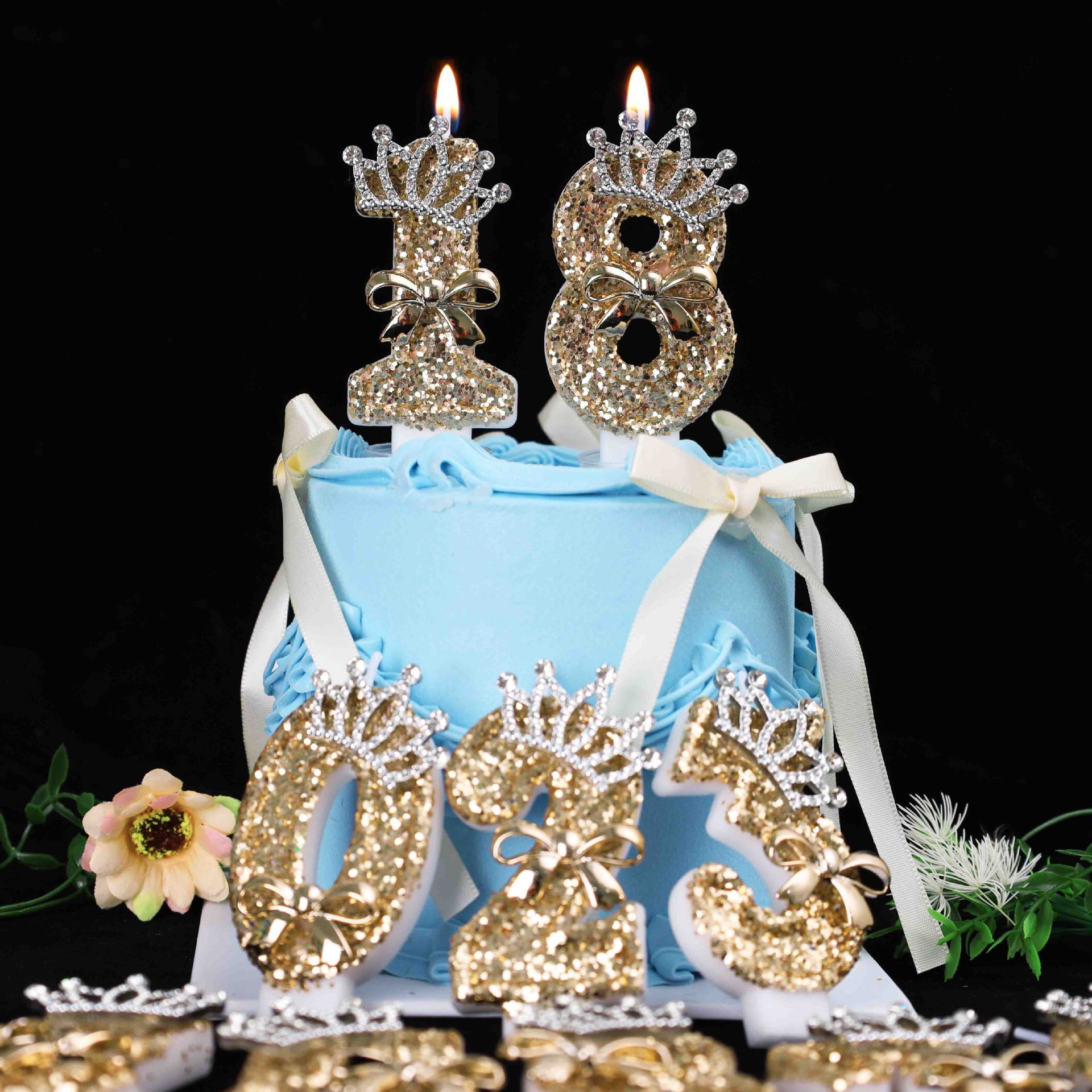 0-9 Gold Glitter Crown Number  - đánh giá và giá Unity Candle Set